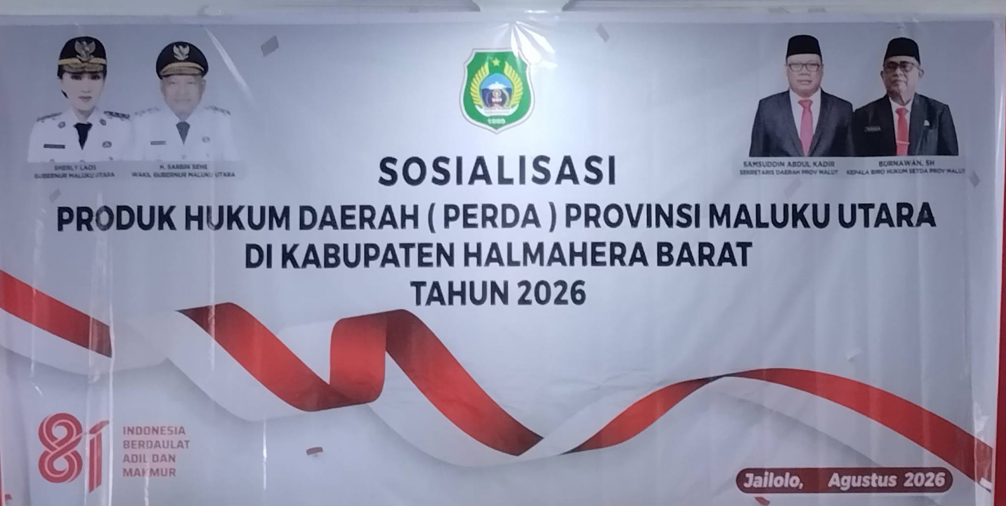 Sosialisasi Produk Hukum Daerah (Perda) Provinsi Maluku Utara di Kabupaten Halmahera Barat Tahun 2026